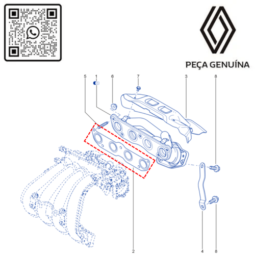 RN 115900 1672115900 JUNTA DO COLETOR DE ESCAPE MOT 2.0 16V M4R FLUENCE - 3